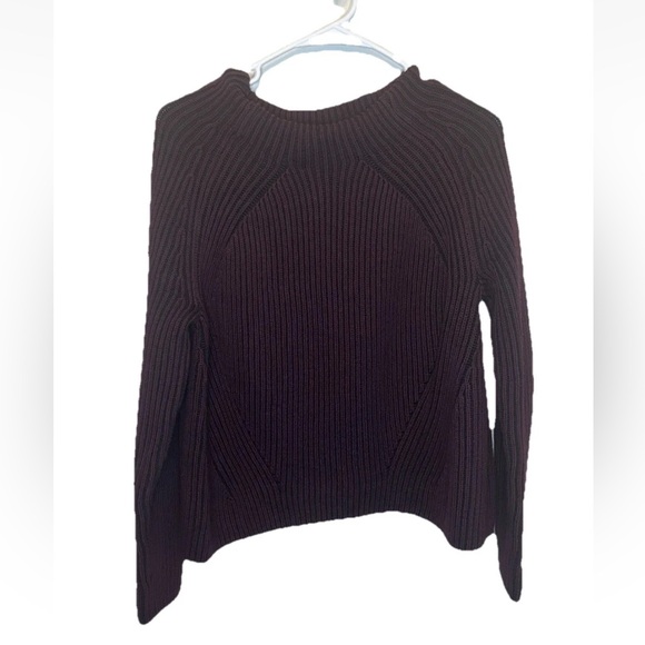 Athleta Sweaters - Athleta Womens Size M Rockland Sweater Mock Neck Ribbed Auberge Black Burgundy